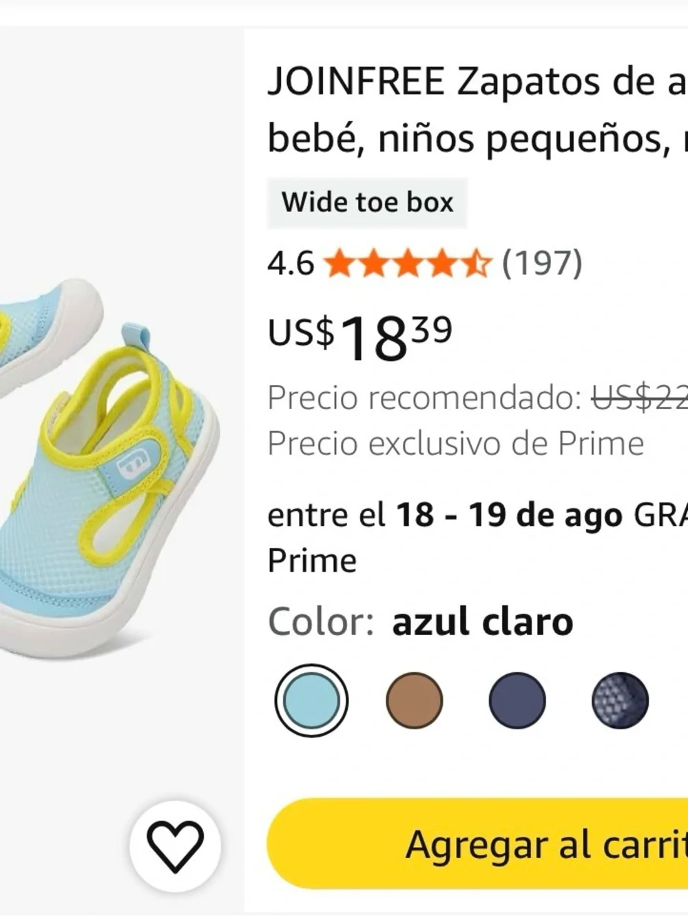 Baby & Toddler Light Blue and Yellow Mesh Water Shoes - Comfortable Walker